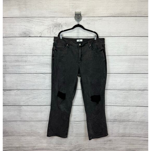 RFM Los Angeles Plus Size Black Distressed Straight Leg Jeans Size 24 - Picture 1 of 8